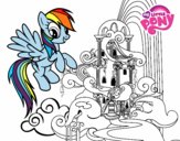 Dibujo Rainbow Dash en su palacio pintado por melaniehoz