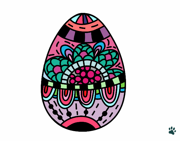 Dibujo Un huevo de Pascua floral pintado por BarbiT