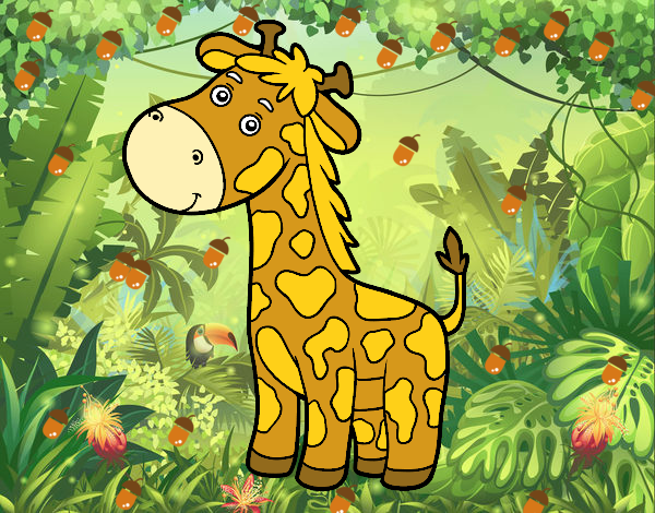 jirafa en la selva