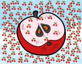 Dibujo Una media manzana pintado por sierva 