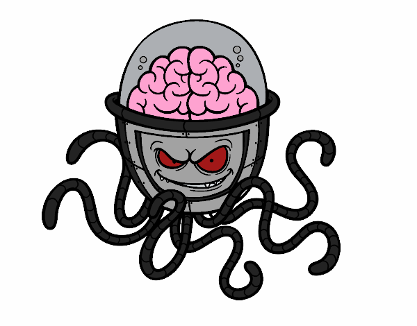Dibujo Cerebro mecánico pintado por jhonaitys