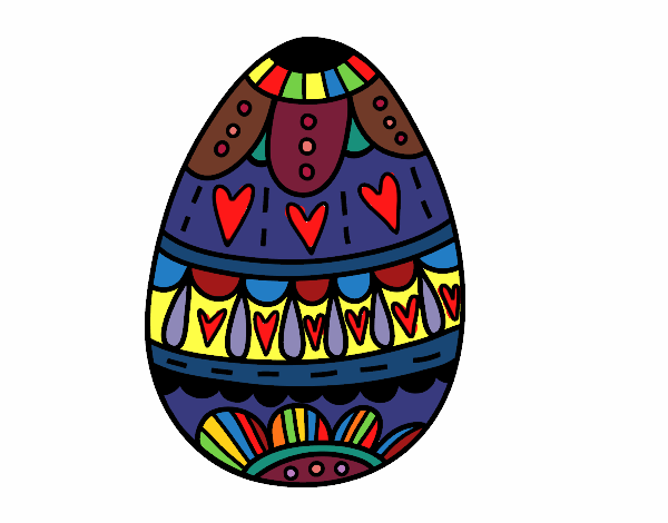 Dibujo Huevo de Pascua con corazones pintado por CLAUEMI