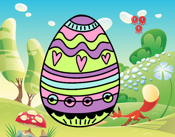 Dibujo Huevo de Pascua para decorar pintado por Cluclu