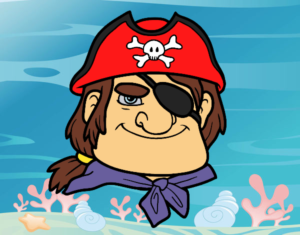 Dibujo Jefe pirata pintado por colorista