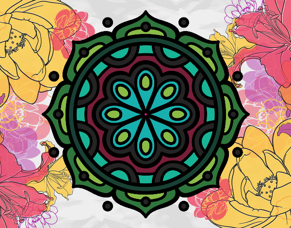 Dibujo Mandala para meditar pintado por Gilozano