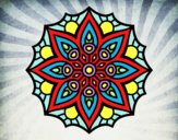 Dibujo Mandala simetría sencilla pintado por cabea