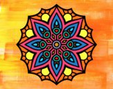 Dibujo Mandala simetría sencilla pintado por jovankaS