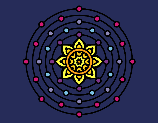 Dibujo Mandala sistema solar pintado por tatyanytha