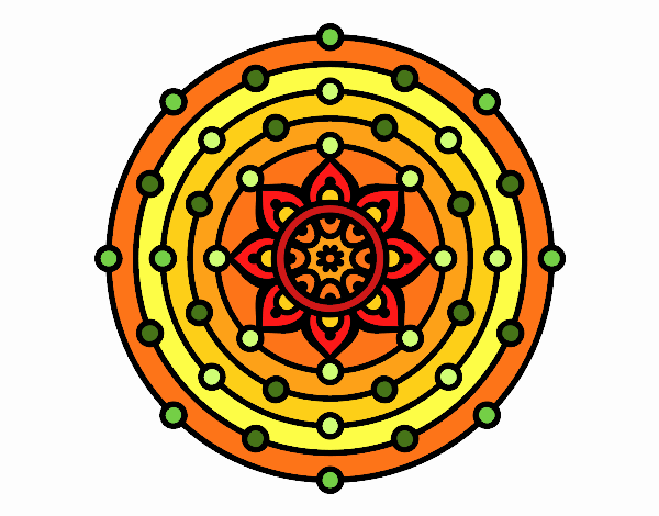 Dibujo Mandala sistema solar pintado por belladona