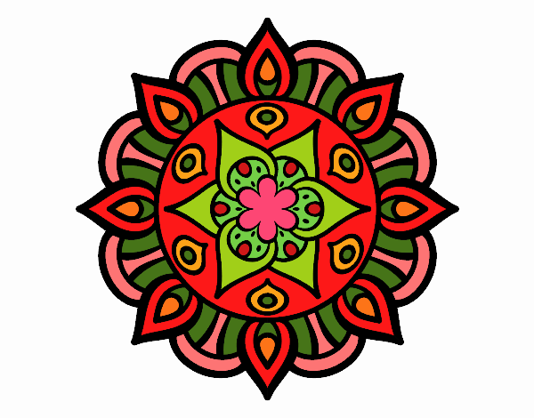 Dibujo Mandala vida vegetal pintado por belladona