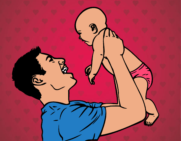 Dibujo Padre y bebé pintado por jovankaS