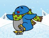 Dibujo Pingüino patinando sobre hielo pintado por jovankaS