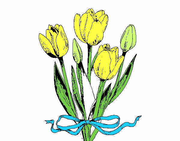 Dibujo Tulipanes con lazo pintado por belladona