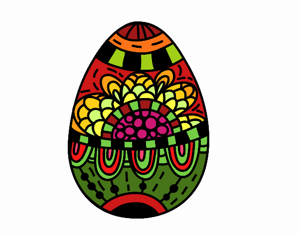 Dibujo Un huevo de Pascua floral pintado por belladona