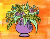 Dibujo Un jarrón con flores pintado por cabea