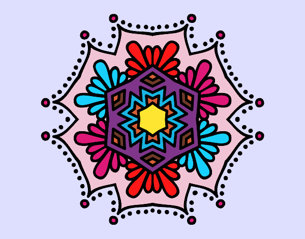 Dibujo Mandala flor simétrica pintado por AngieRC15 