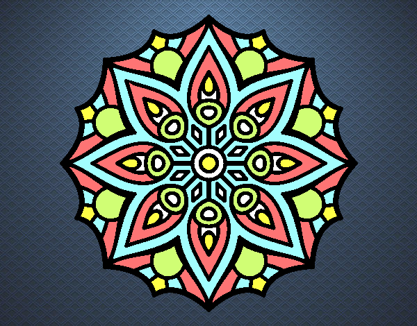 Dibujo Mandala simetría sencilla pintado por zozu