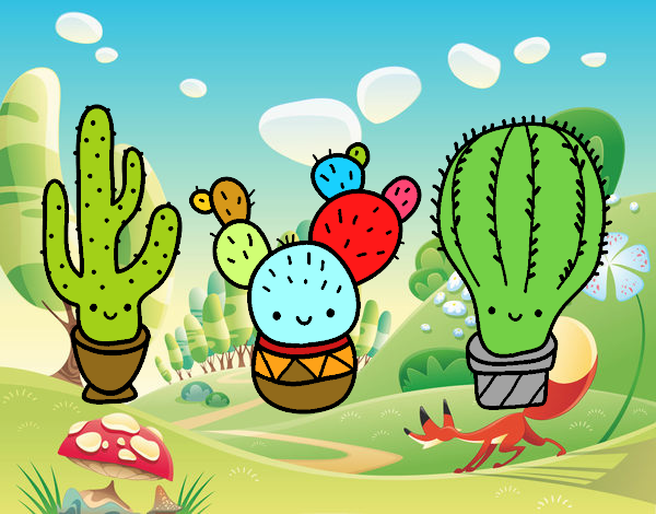 Dibujo 3 mini cactus pintado por Ytap