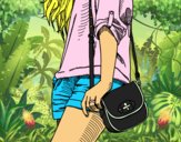 Dibujo Chica con bolso pintado por Michellinh