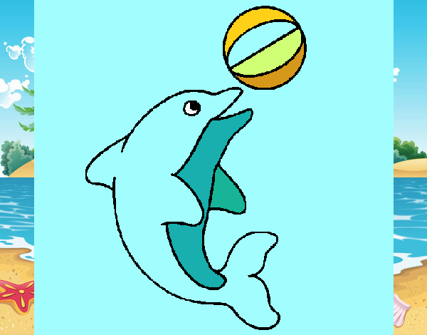 Dibujo Delfín jugando con una pelota pintado por Ytap