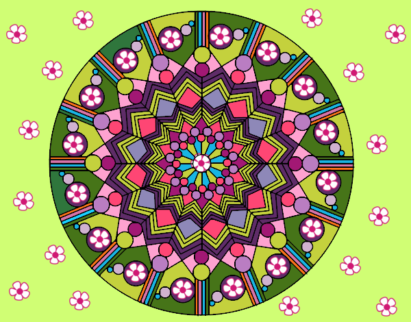 Dibujo Mandala flor con círculos pintado por YOSOY1