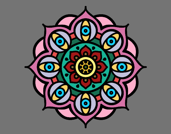 Dibujo Mandala ojos abiertos pintado por Magiamaya