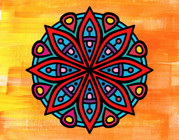 Dibujo Mandala para la concentración pintado por Ytap
