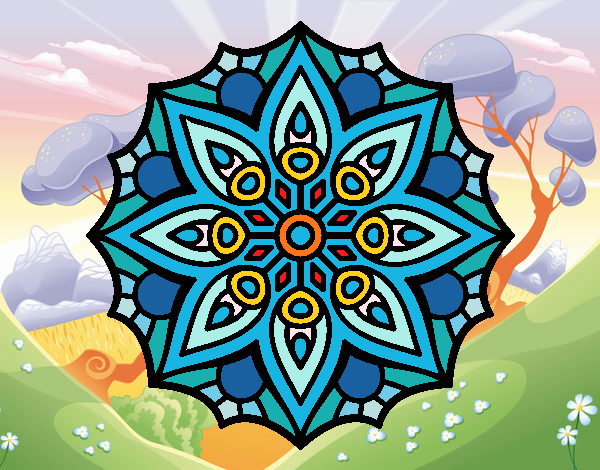 Dibujo Mandala simetría sencilla pintado por Ytap