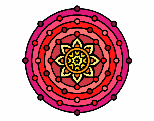 Dibujo Mandala sistema solar pintado por Ytap