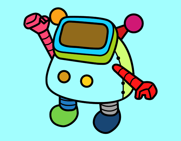Dibujo Robot saludando pintado por Ytap