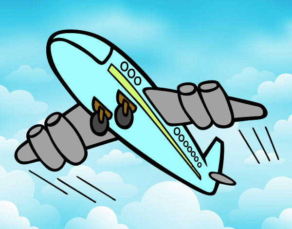 Dibujo Avión rápido pintado por clasico