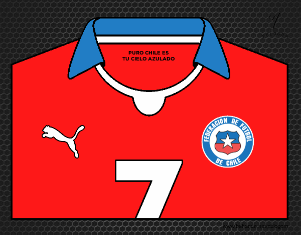 Dibujo Camiseta del mundial de fútbol 2014 de Chile pintado por litopro