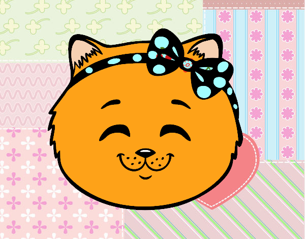Dibujo Cara de gatita feliz pintado por carrusel