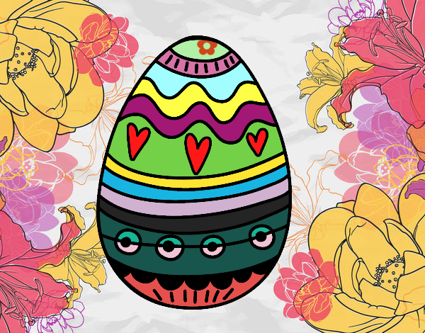 Dibujo Huevo de Pascua para decorar pintado por carrusel
