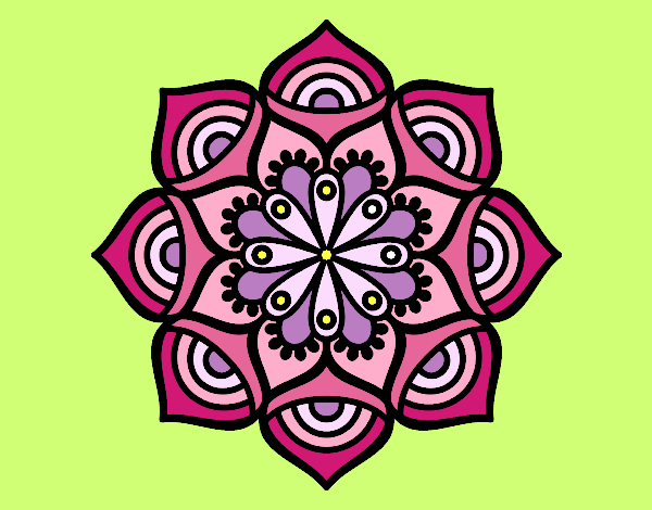 Dibujo Mandala crecimiento exponencial pintado por marciagonz