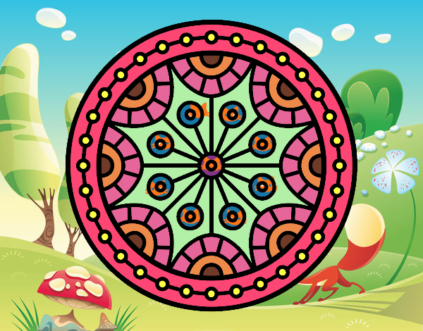 Dibujo Mandala equilibrio mental pintado por carrusel