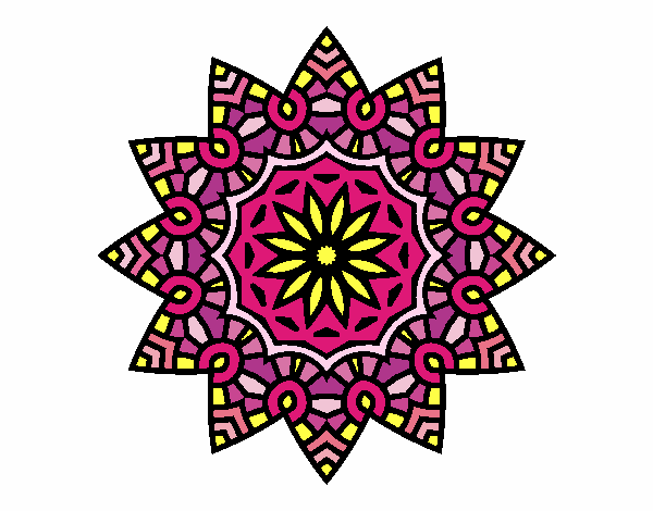 Dibujo Mandala estrella floral pintado por marciagonz