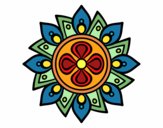 Dibujo Mandala flor sencilla pintado por karor