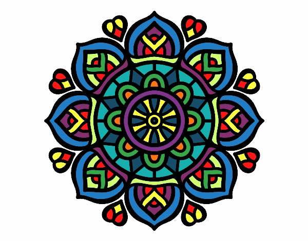 Dibujo Mandala para la concentración mental pintado por Marcela22