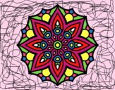 Dibujo Mandala simetría sencilla pintado por ERICAM