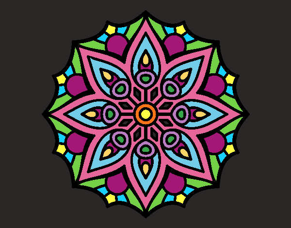 Dibujo Mandala simetría sencilla pintado por karor