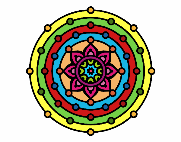 Dibujo Mandala sistema solar pintado por karor