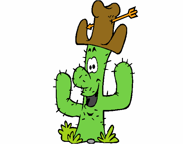 cactus con sombrero y flecha