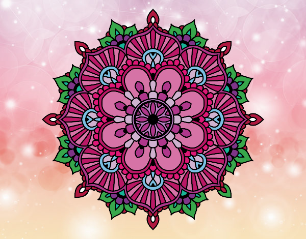 Dibujo Mandala destello floral pintado por angelitam