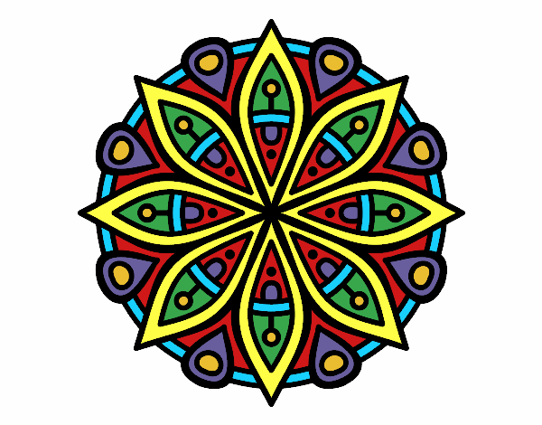 Dibujo Mandala para la concentración pintado por Champio