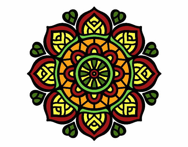 Dibujo Mandala para la concentración mental pintado por Champio