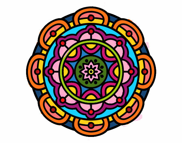 Dibujo Mandala para la relajación mental pintado por GLORIZ