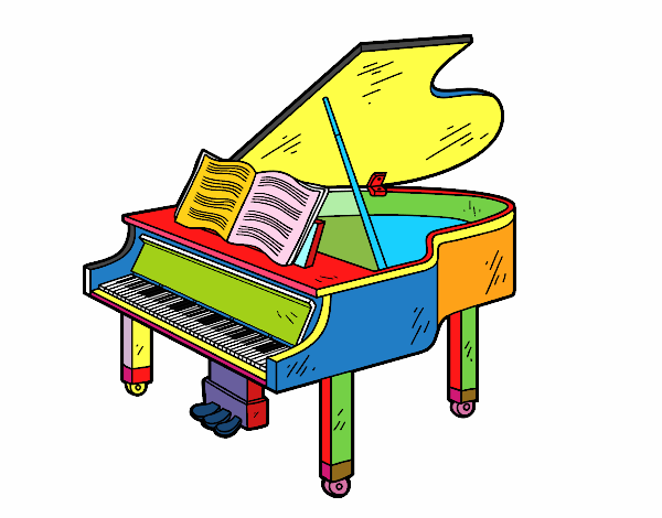 Un piano de cola abierto