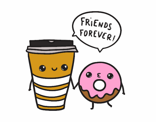 Dibujo Café y donut pintado por muffinpupy