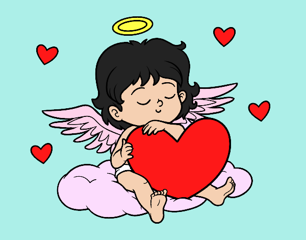 Dibujo Cupido con corazón pintado por Eduanyelis
